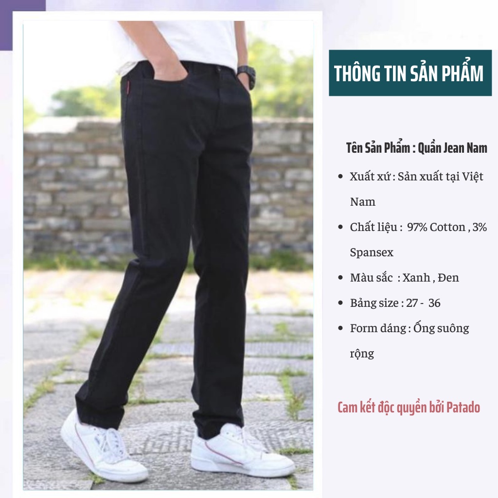 Quần jean bò nam dáng baggy ống suông rộng phong cách bụi style hàn quốc