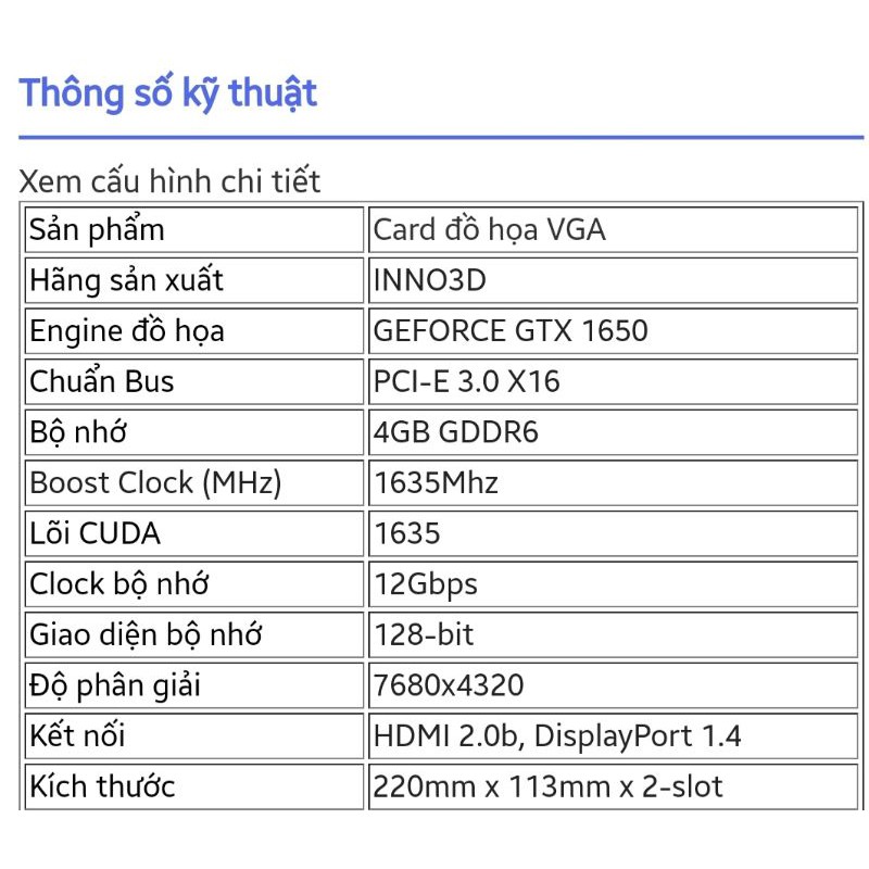 VGA INNO3D GEFORCE GTX 1650 GDDR6 TWIN X2 OC
