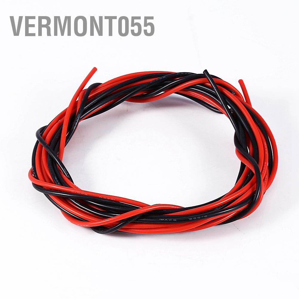 Vermont055 New 18AWG 5m Gauge Flexible Stranded Copper Cables Silicone Electronic Wires