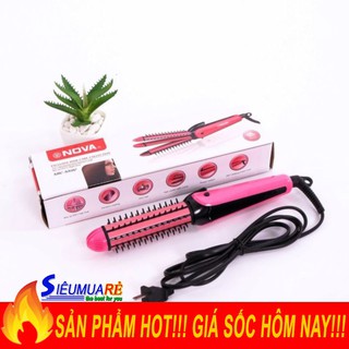 Lược điện uốn tóc nova 8890, kẹp điện nova 8890, lược điện uốn tóc 3 trong 1 nova 8890
