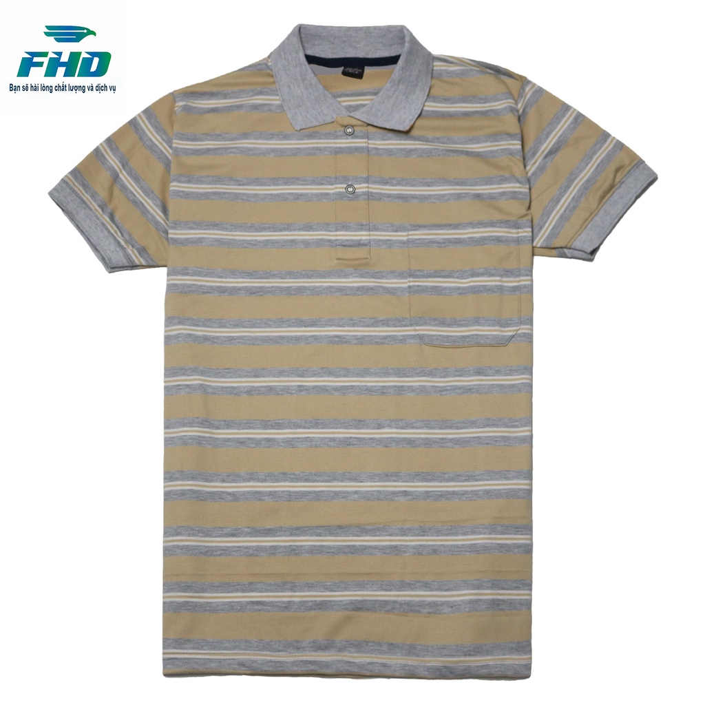 Áo Thun Nam Trung Niên Kẻ Sọc Ngang Nhỏ Chất Vải Thun Mềm Mịn Co Giãn Nhẹ Bền Màu FHDA013