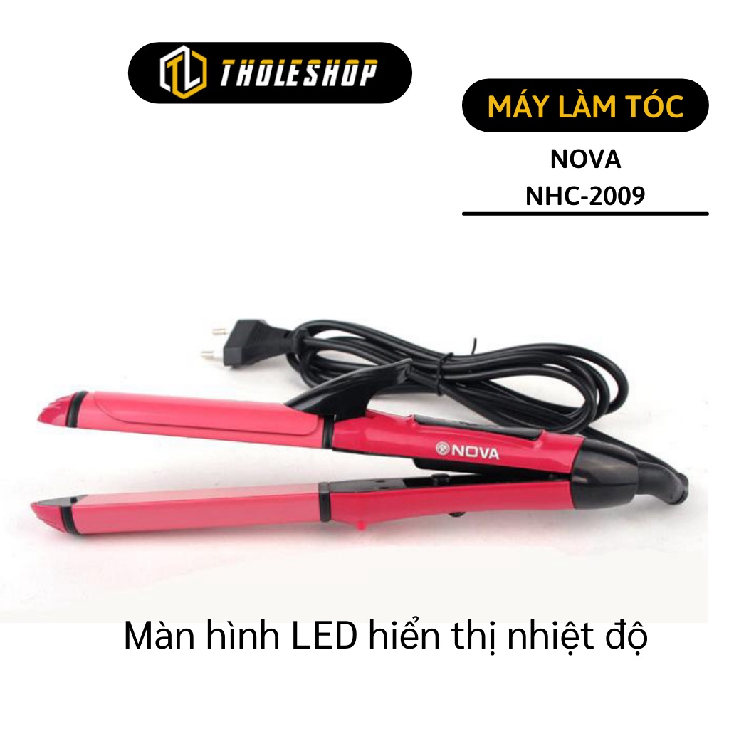 Máy làm tóc 2in1 - Máy uốn duỗi tóc Nova hiện nhiệ độ cao cấp làm xoăn tóc tại nhà 2382