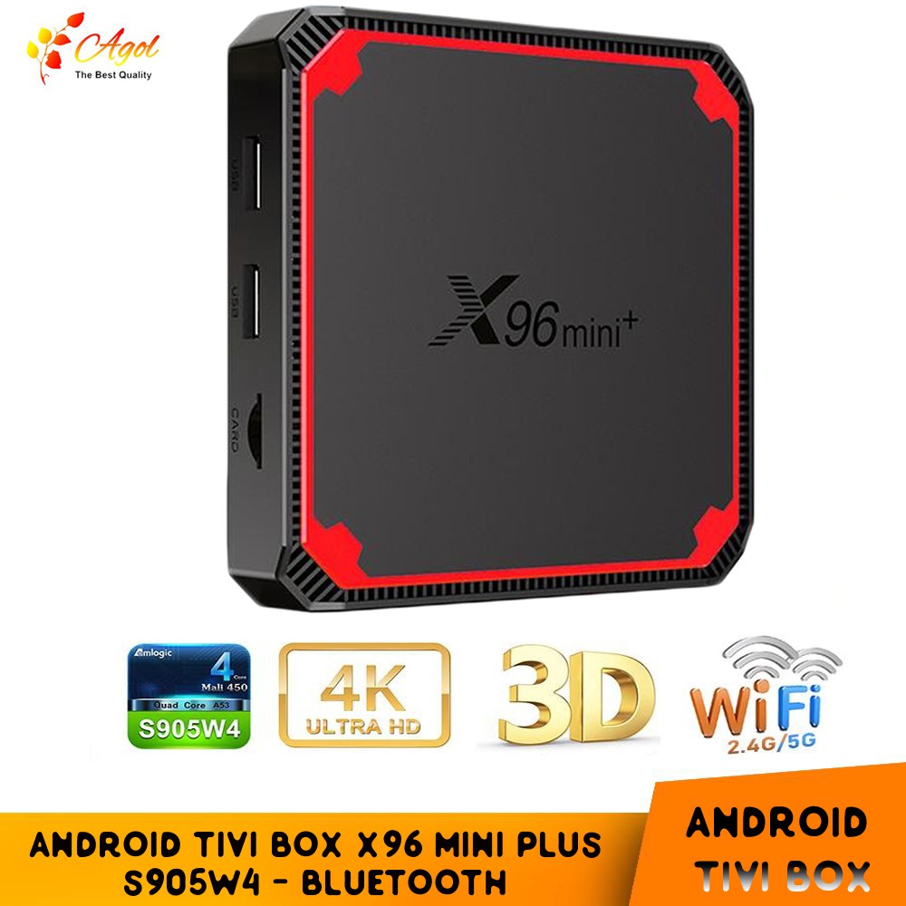 Tivi Box X96 mini plus s905W4 mới có bluetooth Ram 2G Rom 16G Android 9 Wifi kép cài sẵn các ứng dụng giải trí