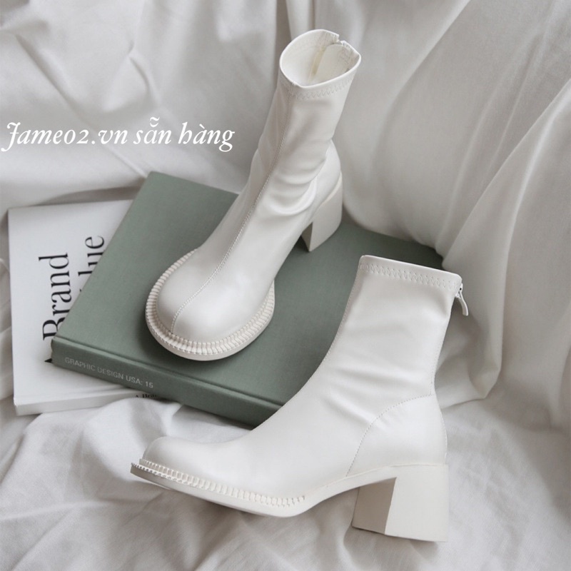 Bốt nữ cá tính độn đế 5cm - Boot nữ mùa đông siêu ấm đi chơi , du lịch - Boots nữ cổ cao hót trends 2022