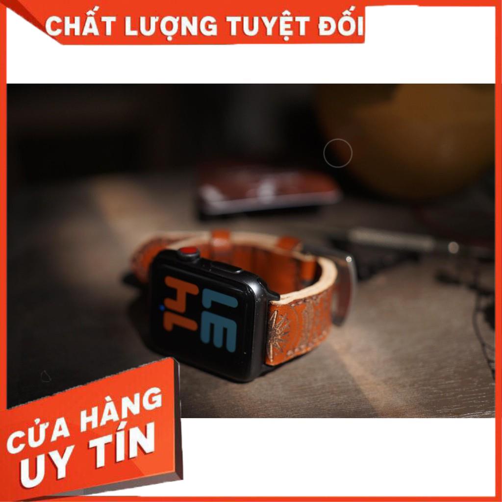 (TẶNG KHÓA+CHỐT+CÂY THAY DÂY)DÂY ĐỒNG HỒ DA BÒ THẬT RAM TRỐNG ĐỒNG VACHETTA NÂU ĐỎ May tay thủ công tỷ mỹ