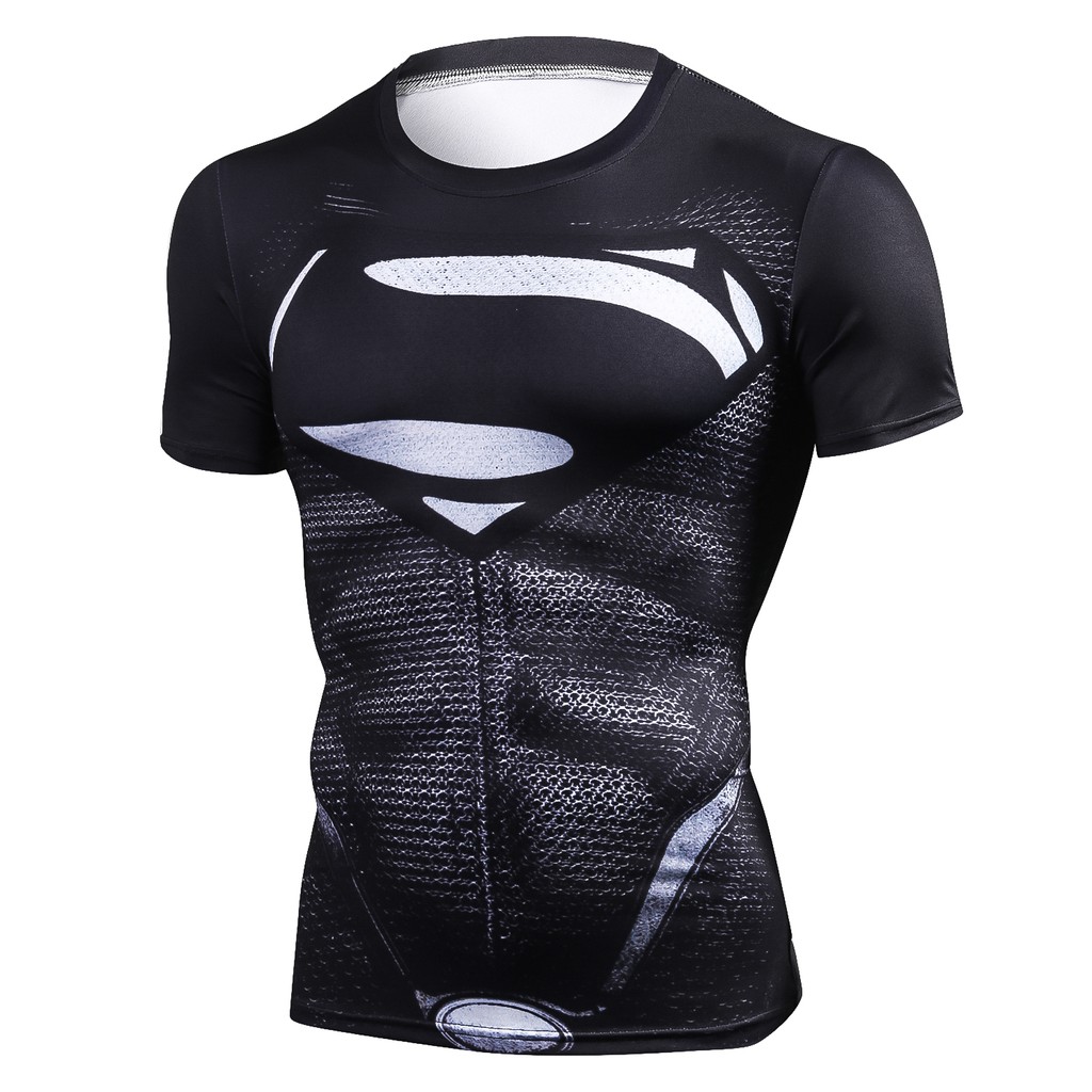 New Fitness Compression Quick Dry Superman T-shirt Men Short Sleeve 3D Sports Tops Men T Shirt Summer Fashion Tshirt