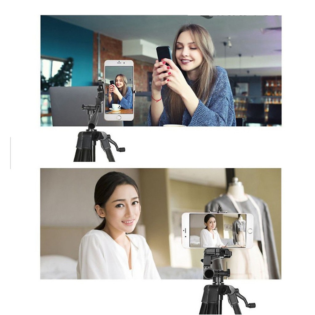 Chân giá đỡ máy ảnh Tripod 3366 cao 150cm có tay cầm quay phim chuyên nghiệp Youtuber