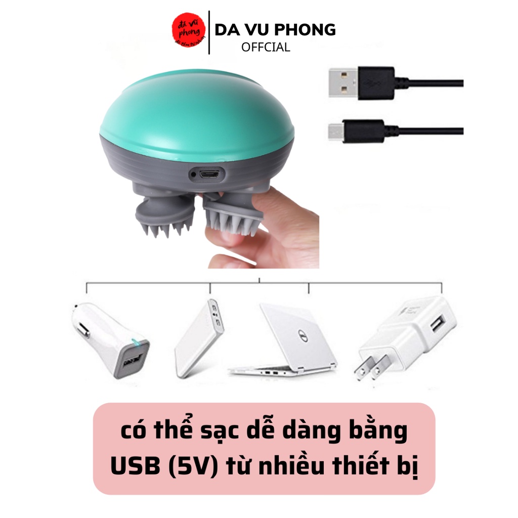 Máy Massage Đầu Mini,Máy Mát Xa Cổ Vai Gáy Giảm Căng Thẳng Giúp Ngủ Ngon Giấc