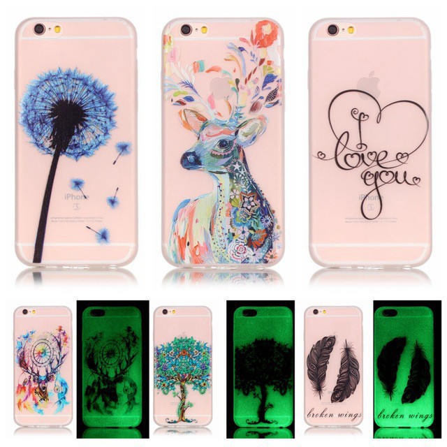 Cartoon Luminous Soft TPU Glow In Dark Clear Cover IPhone