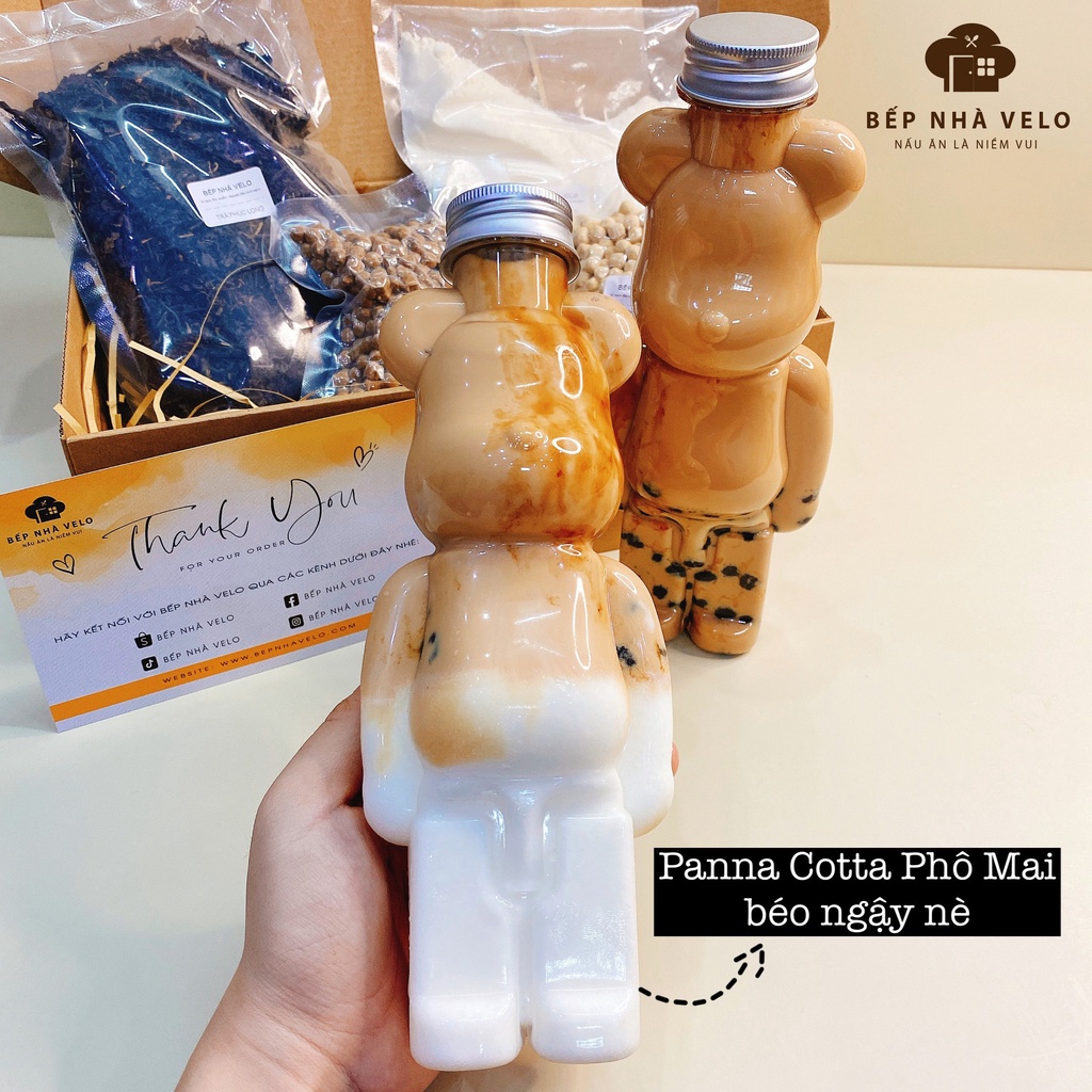 Set Trà Sữa Truyền Thống Trân Châu Phô Mai - Trà sữa Pana Cotta - Nấu được 4.5L Cốt Trà - Bếp Nhà Velo