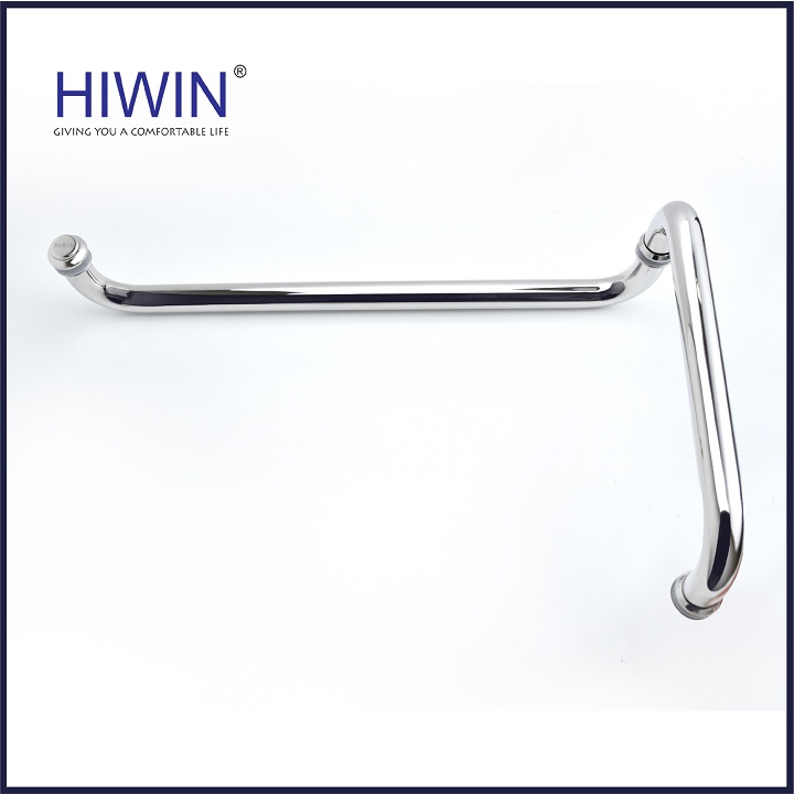 Tay nắm cửa vách tắm kính bo tròn inox 304 tim lỗ 275x475 kích thước 300x500mm HIWIN HD-600