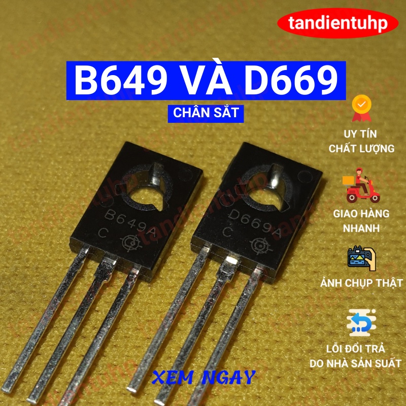 5 CHIẾC BÓNG BÁN DẪN - TRANSISTOR  B649 - D669 TO126 1.5A/160V