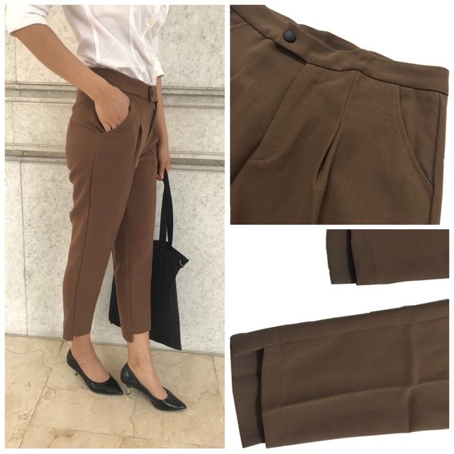 quần baggy cúc lệch, quần ống cao thấp 403