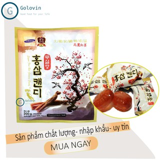 Kẹo sâm cành đào Hàn Quốc không đường 200gr chứa Vitamin, tốt cho sức khỏe, người tiểu đừng, ăn kiêng Golovinshop