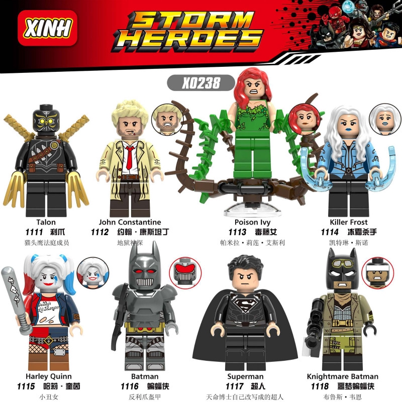 Lego Xếp Hình Nhân Vật Harley Quinn/ Siêu Nhân/ Người Dơi