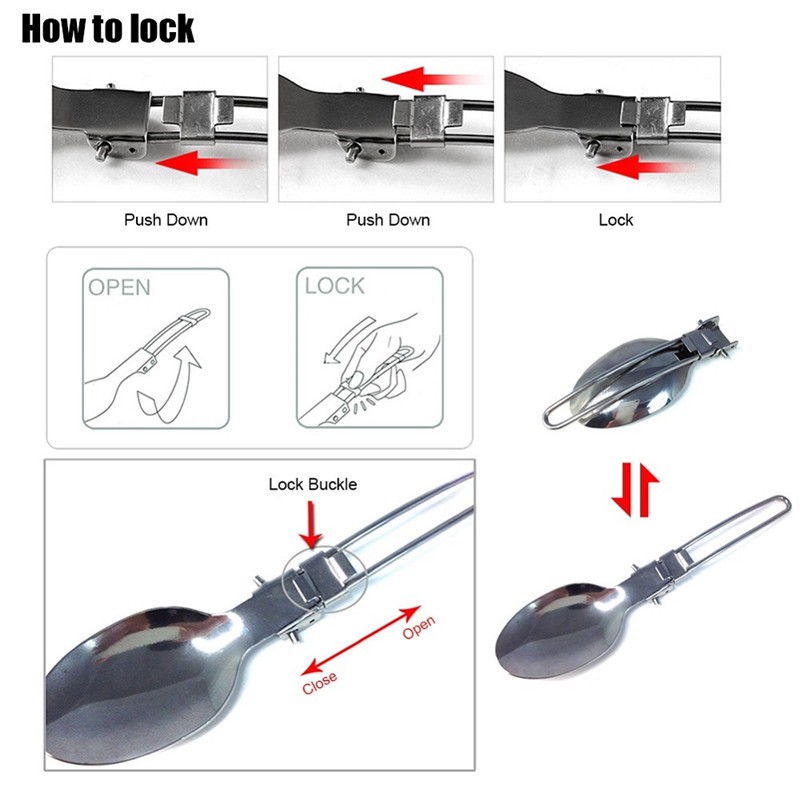 Muỗng Nĩa Dao Đa Năng Bằng Thép Không Gỉ Tiện Dụng