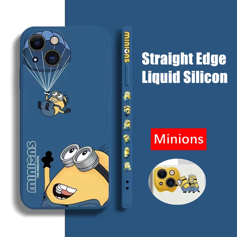 Pola samping pria kuning kecil case iphone 13 12 11 pro max X Xs max XR 7 8 plus se2020 square all-inclusive soft casing iphone