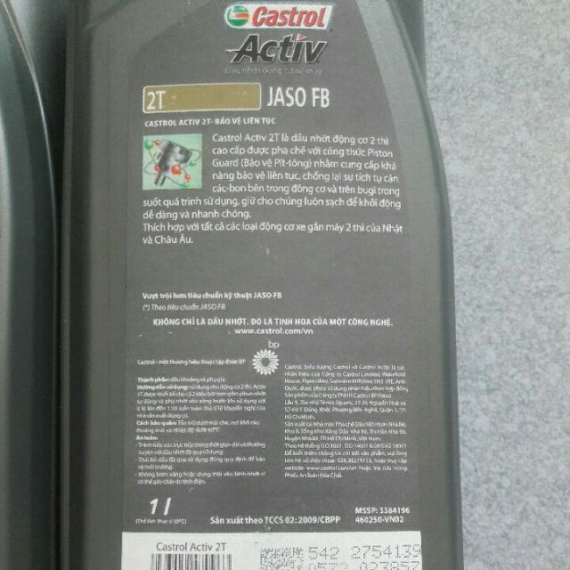 Nhớt 2 thì Castrol Activ 1lit