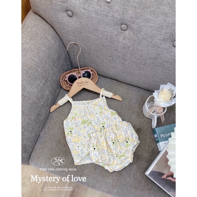 Bộ đũi 2 dây cho bé gái xinh xắn