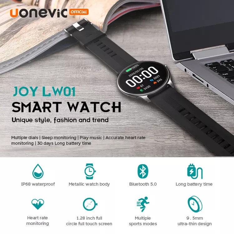 Đồng hồ thông minh Uonevic SERIES 5, màn hình siêu mỏng IP68, chống nước, theo dõi giấc ngủ cho điện