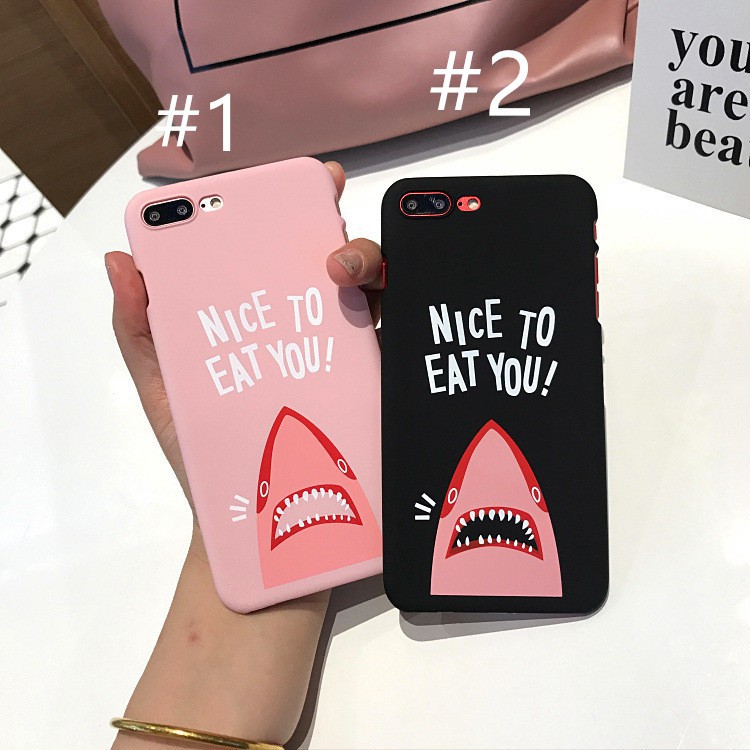 Ốp lưng điện thoại nhựa cứng iPhone 6 6s 7 8 Plus 7Plus có hình cá mập dễ thương | BigBuy360 - bigbuy360.vn