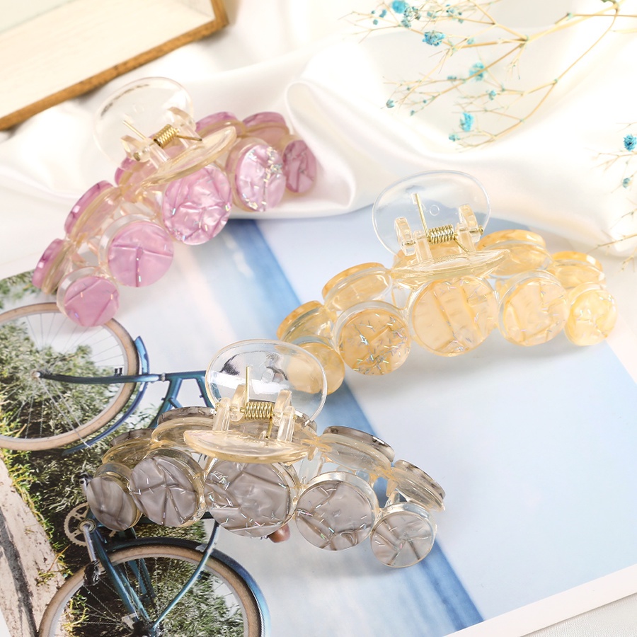 Kẹp tóc acrylic phối trong suốt phong cách Hàn Quốc