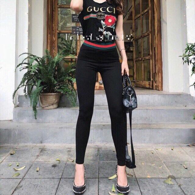 Quần legging COTTON cạp đỏ