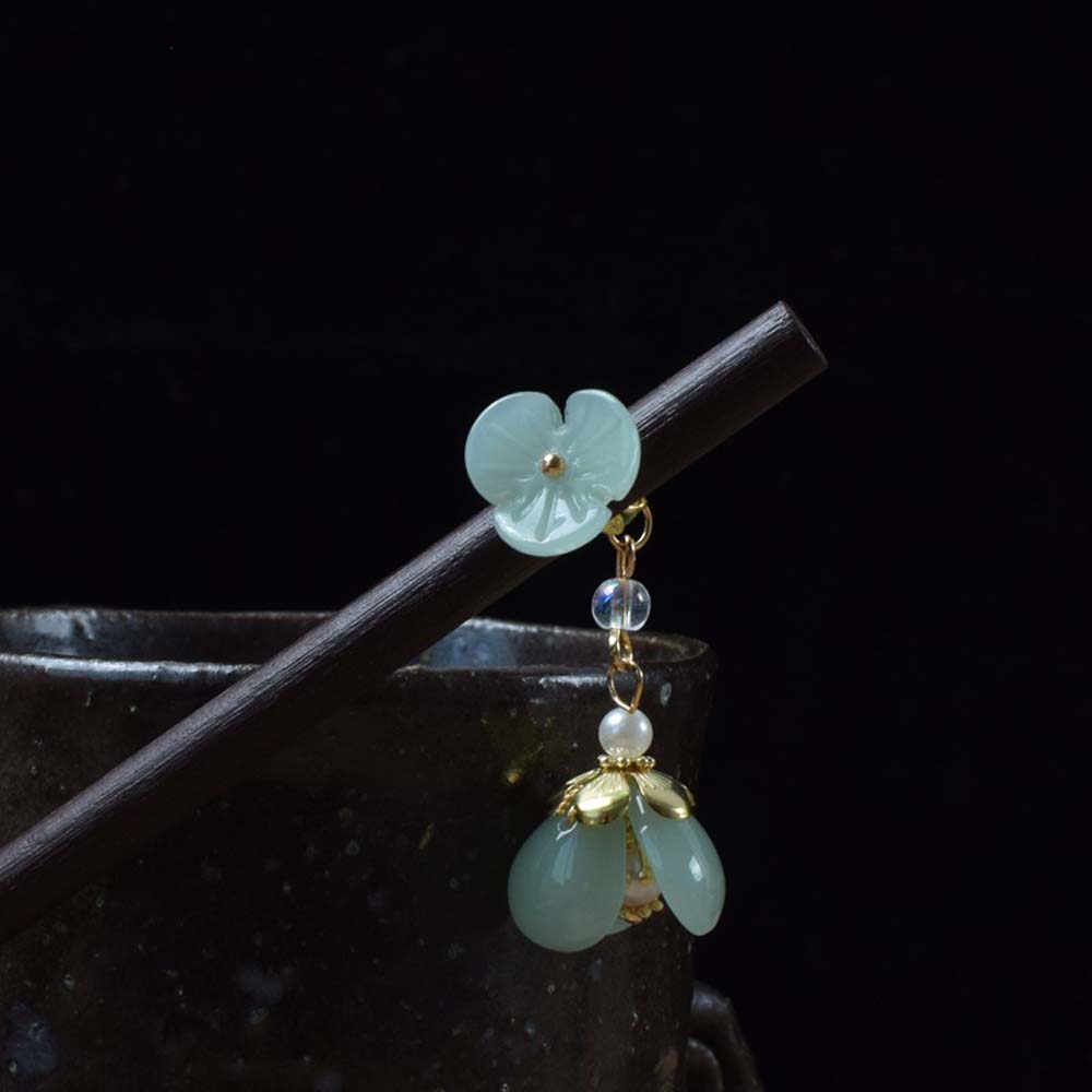 Trâm Cài Tóc Đính Hoa Phối Tua Rua Thời Trang Cổ Điển Cho Nữ