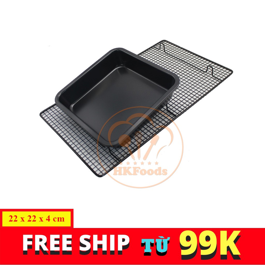 Khuôn Vuông Nướng Bánh Chống Dính 22 x 22 x 4 cm