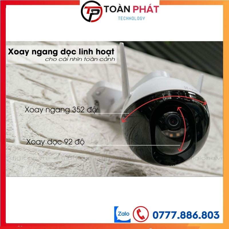 Camera ezviz C8C Full HD 1080P 2MP Không dây ngoài trời xoay 360 Độ PTZ, Camera wifi ezviz