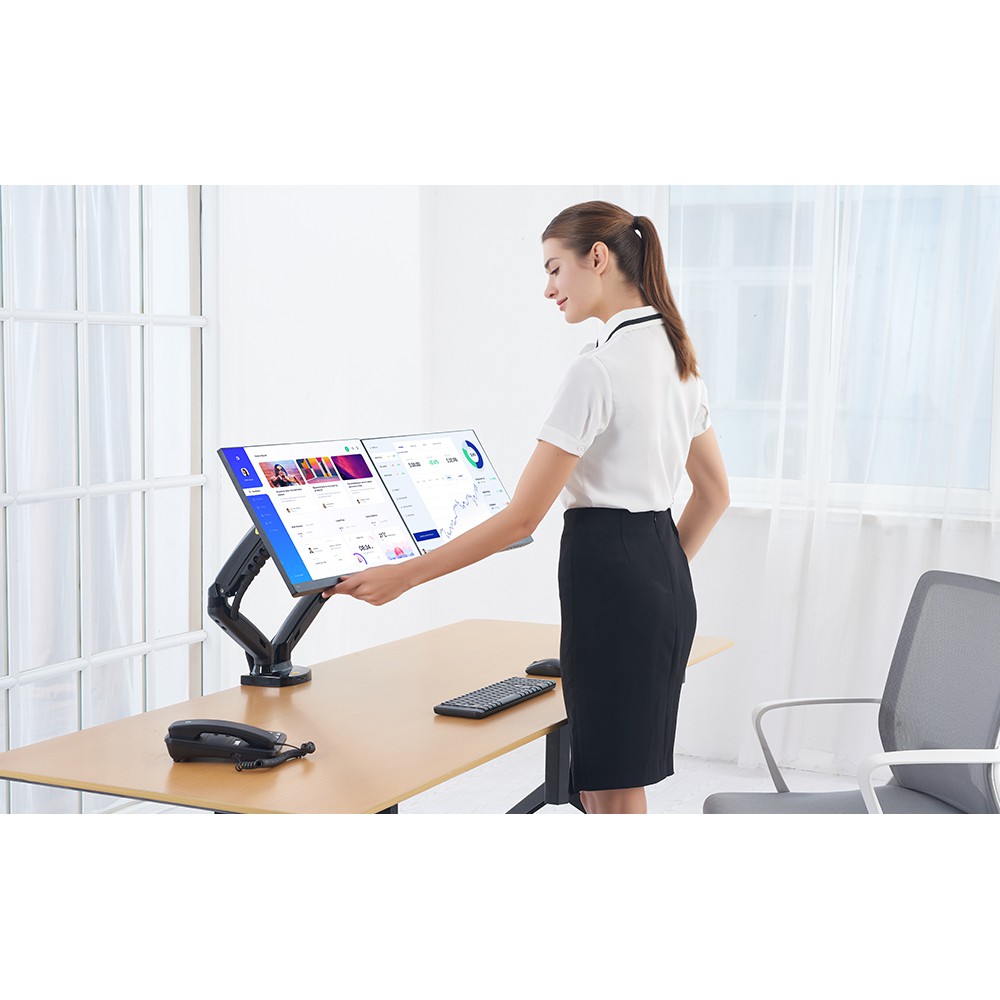 CHÂN TREO 2 MÀN HÌNH VI TÍNH NB F160 NHẬP KHẨU 17INCH - 27INCH