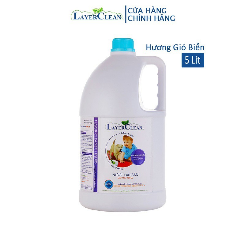 Nước lau sàn hữu cơ LayerClean hương Gió biển - can 5L