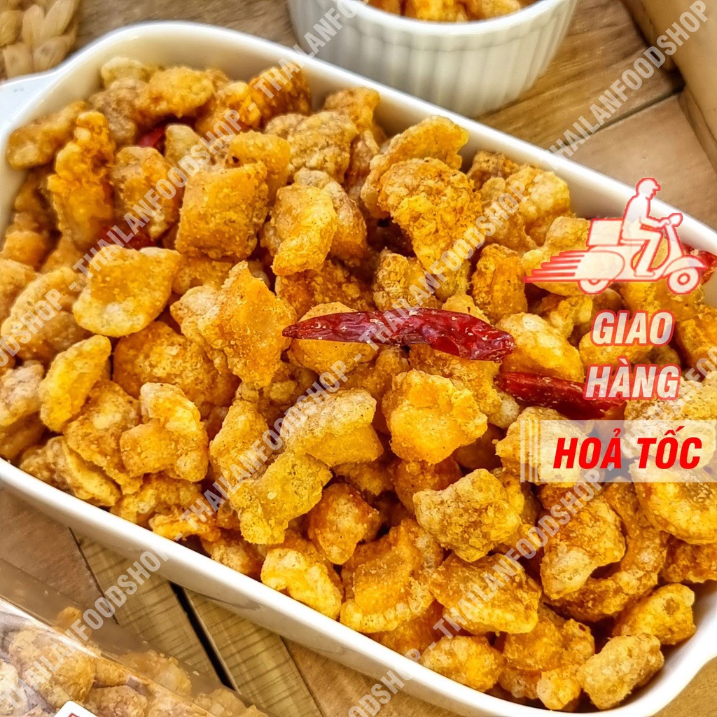 Tóp Mỡ Liền Da Muối Tỏi - Mắm Hành + Da Heo + Da Gà + Da Cá Túi 1kg