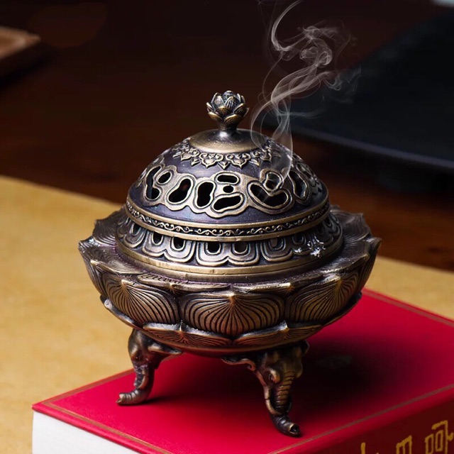 Lư xông đỉnh sen đồng