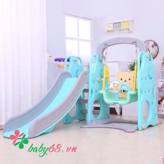 Combo cầu trượt , xích đu + bóng rổ