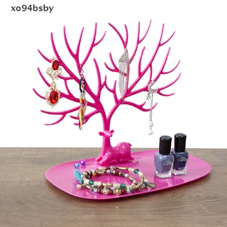 xo94bsby Deer Ear Necklace Ring Pendant Bracelet Jewelry Tray Tree Display Stand VN