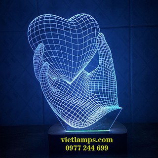 ĐÈN LED 3D BÀN TAY ĐÓN TRÁI TIM