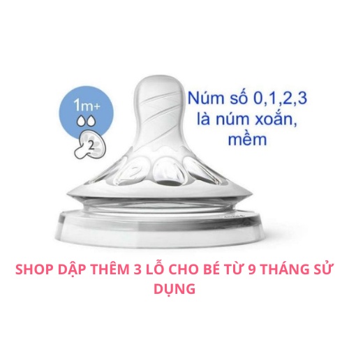 Núm ty Avent Natural số 2 lẻ 1 cái cho bé 1 tháng +