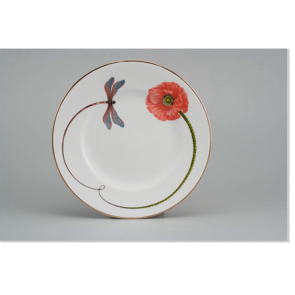 Dĩa tròn Minh Long 22 cm Camellia Kết Duyên cao cấp bằng sứ dùng trong gia đình, đãi khách hay để tặng người thân, bạn b