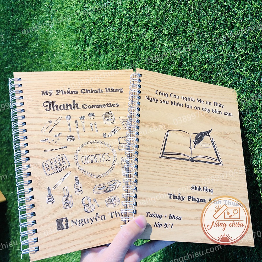 Sổ tay cá nhân - Khắc hình mỹ phẩm dành cho các cô gái - Thiết kế theo yêu cầu