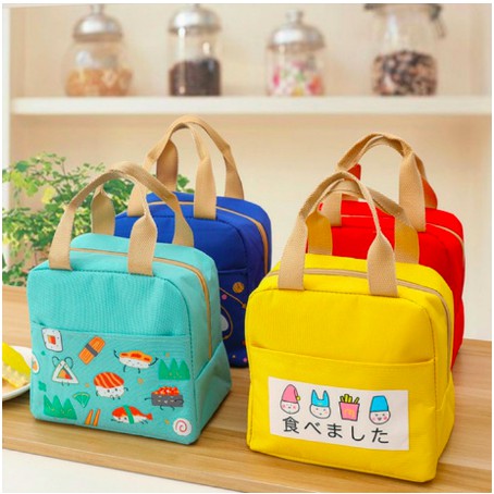 Túi đựng cơm lớp lót nhôm giữ nhiệt phong cách Nhật Bản (size 21x12x19cm)