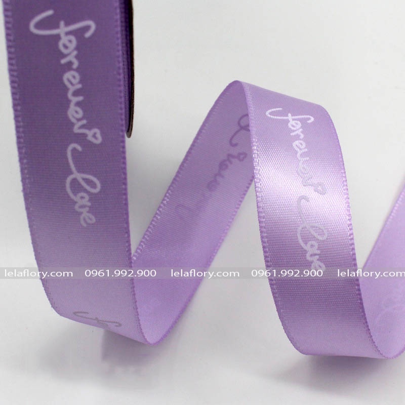 Ruy băng lụa Forever Love bản 2,5cm làm nơ đẹp - RUY0037