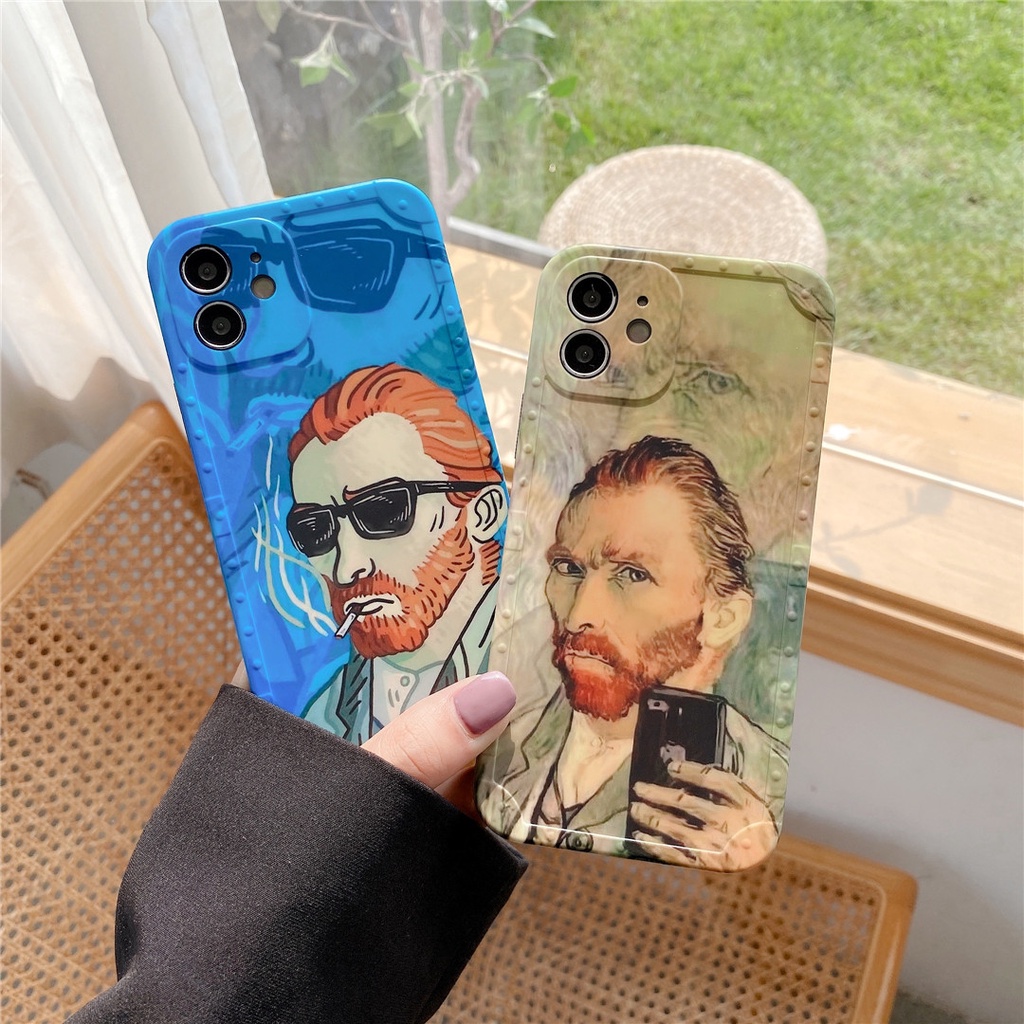 Ốp điện thoại dẻo hình Vincent Van Gogh hoạt hình thích hợp cho Iphone 13 12 mini 11promax 7/8plus se2020 x/xs xr xsmax