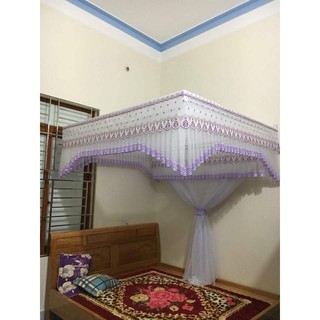 màn khung vuông phối ren kiểu