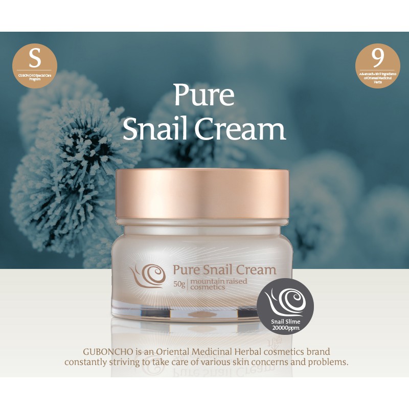 【Guboncho】Kem ốc sên nguyên chất Pure Snail Cream 50g