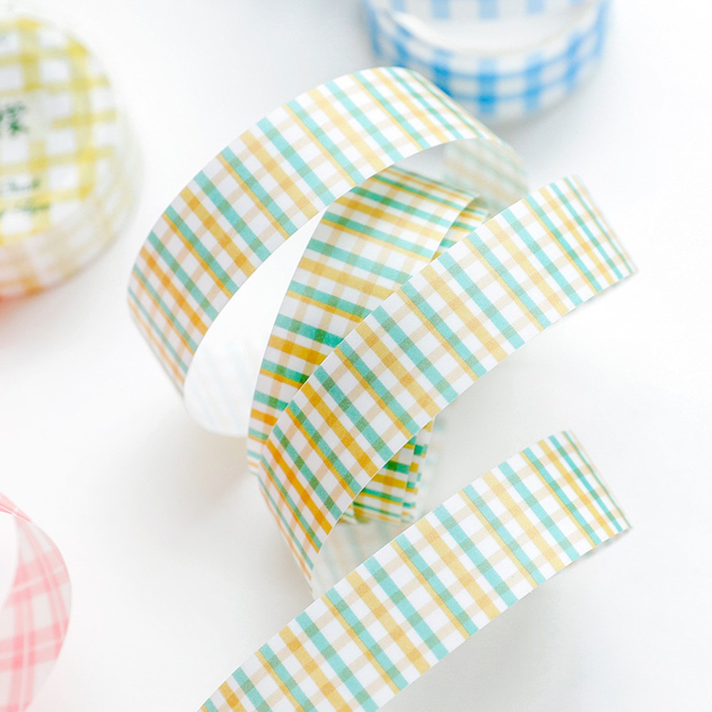 Cuộn băng dán trang trí sổ sách in họa tiết lưới cổ điển đơn giản DIY