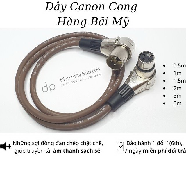 Dây Canon Cong Đực Cái, Dây Canon Đực Cái Màu Nâu
