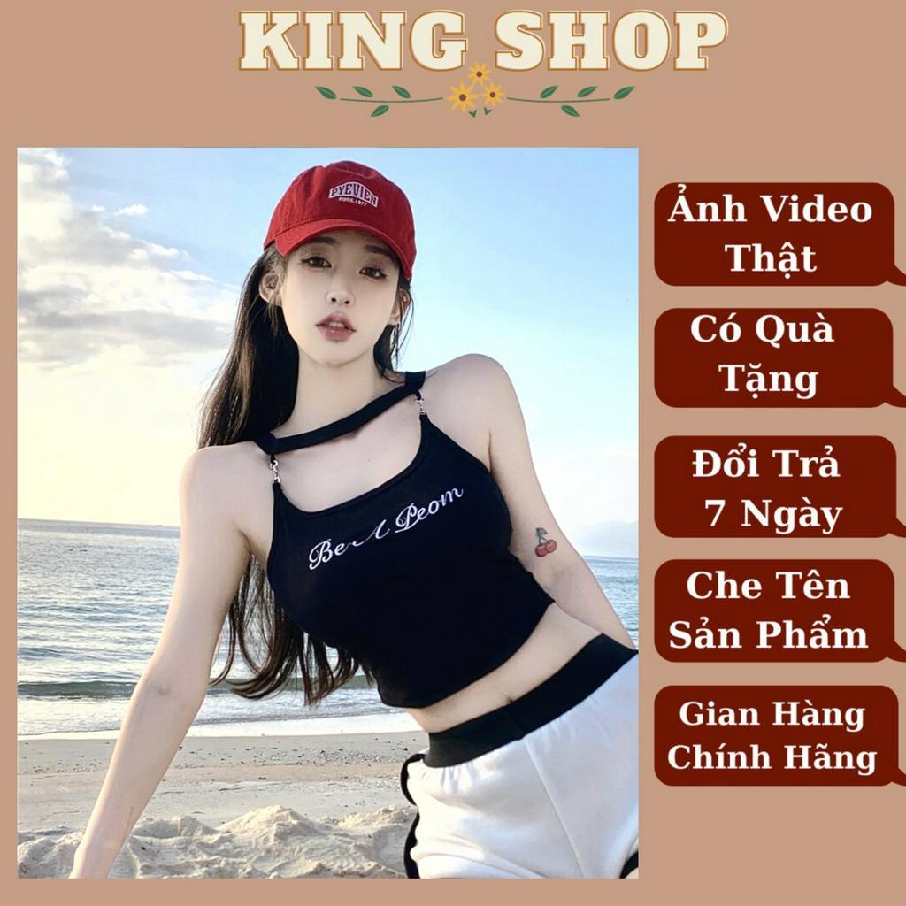 Áo croptop sát nách - Áo bra thun quai cổ mút mỏng thông khí tôn dáng siêu xinh Kingshop B517