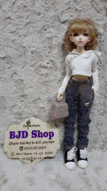 Quần jean BJD dài kiểu kim sa wax thời trang cao cấp size 1/4