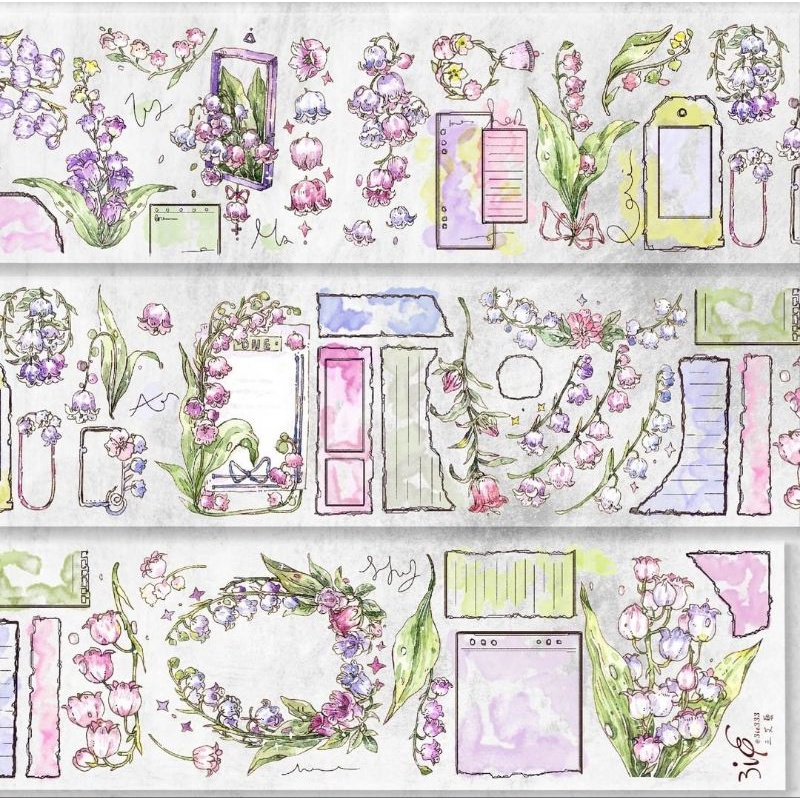 Krisna.room ♡ Hãng 3ie- 1 chu kì 180cm cuộn băng dán hình hoa Convallaria Majalis I